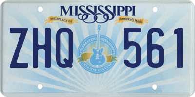 MS license plate ZHQ561