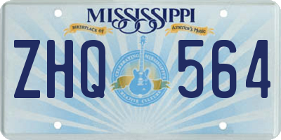 MS license plate ZHQ564