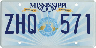 MS license plate ZHQ571