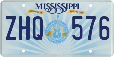 MS license plate ZHQ576