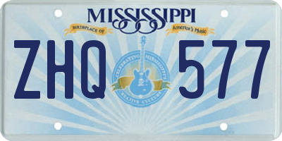 MS license plate ZHQ577