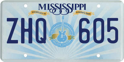 MS license plate ZHQ605