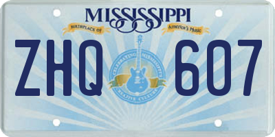 MS license plate ZHQ607