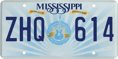 MS license plate ZHQ614