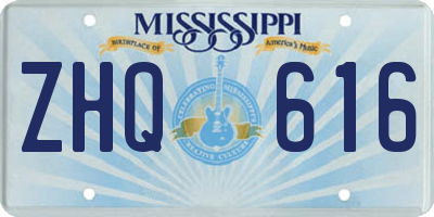 MS license plate ZHQ616