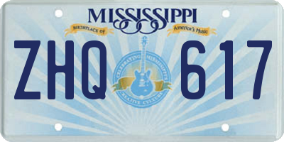 MS license plate ZHQ617