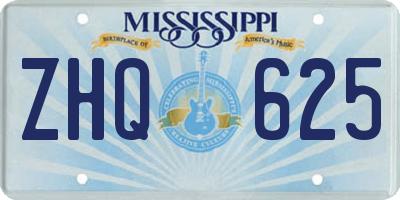 MS license plate ZHQ625