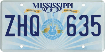 MS license plate ZHQ635