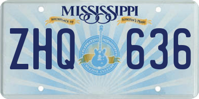 MS license plate ZHQ636