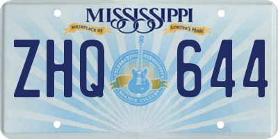 MS license plate ZHQ644