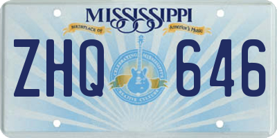 MS license plate ZHQ646