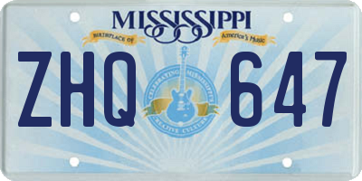 MS license plate ZHQ647