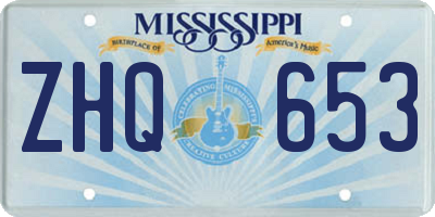 MS license plate ZHQ653