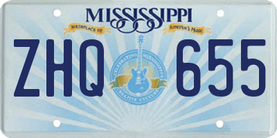 MS license plate ZHQ655