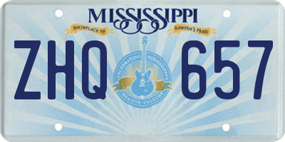 MS license plate ZHQ657