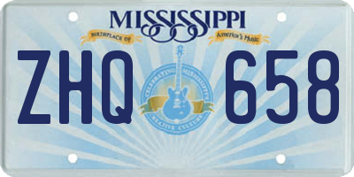 MS license plate ZHQ658