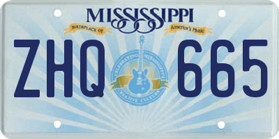 MS license plate ZHQ665