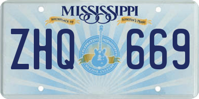 MS license plate ZHQ669
