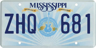 MS license plate ZHQ681