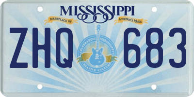 MS license plate ZHQ683