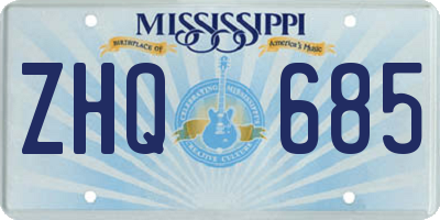 MS license plate ZHQ685