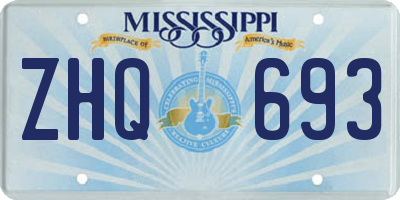 MS license plate ZHQ693