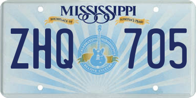 MS license plate ZHQ705