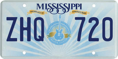 MS license plate ZHQ720