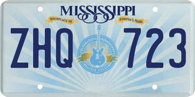 MS license plate ZHQ723