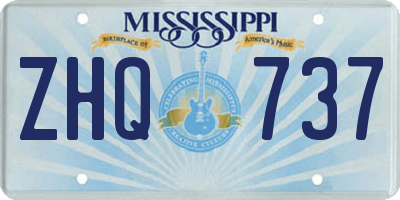 MS license plate ZHQ737