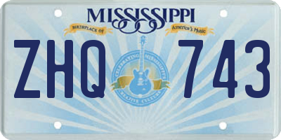 MS license plate ZHQ743