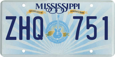 MS license plate ZHQ751