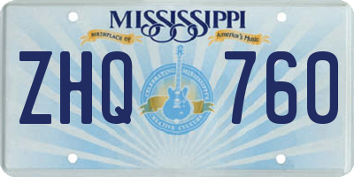 MS license plate ZHQ760