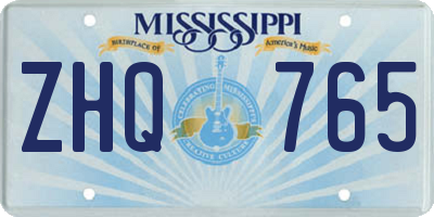 MS license plate ZHQ765
