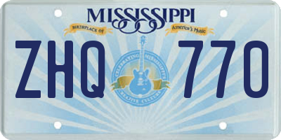 MS license plate ZHQ770