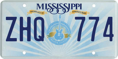 MS license plate ZHQ774