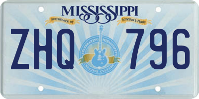 MS license plate ZHQ796