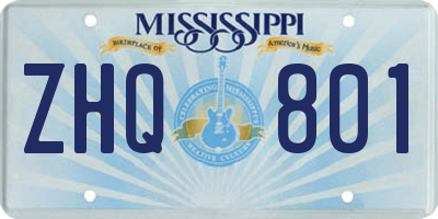 MS license plate ZHQ801