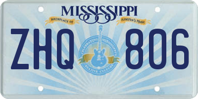 MS license plate ZHQ806