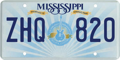 MS license plate ZHQ820