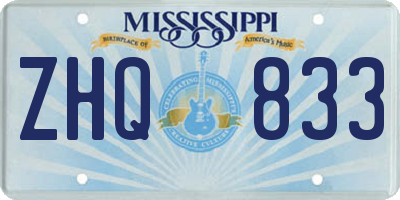 MS license plate ZHQ833
