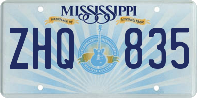 MS license plate ZHQ835