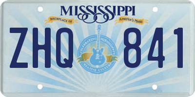 MS license plate ZHQ841