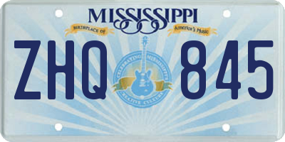 MS license plate ZHQ845
