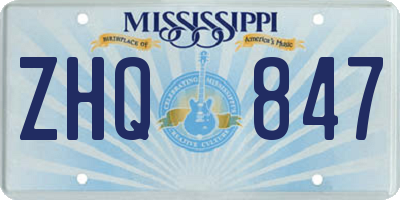 MS license plate ZHQ847