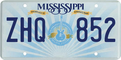 MS license plate ZHQ852