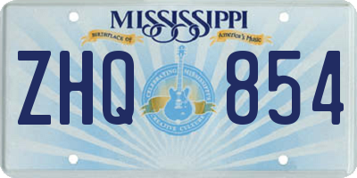 MS license plate ZHQ854