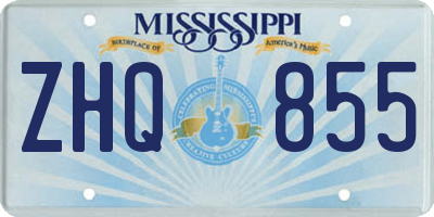 MS license plate ZHQ855