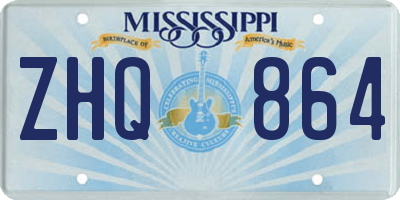 MS license plate ZHQ864