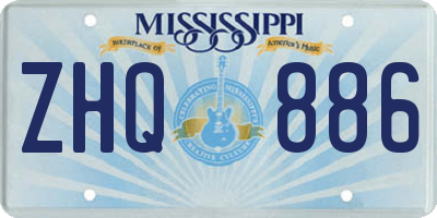 MS license plate ZHQ886